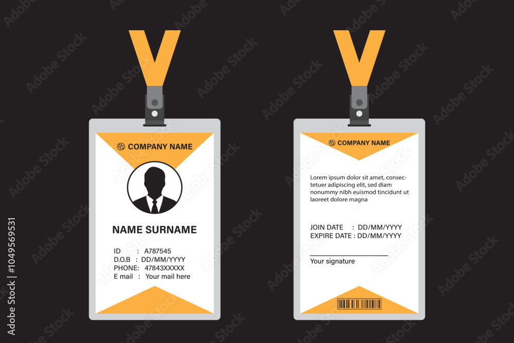 ID Card Design Template. School ID card. Clean and Modern Employee ID ...