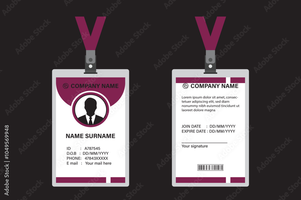 ID Card Design Template. School ID card. Clean and Modern Employee ID ...