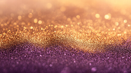 Poster - Shimmering gold and purple glitter creating a vibrant backdrop for festive celebrations