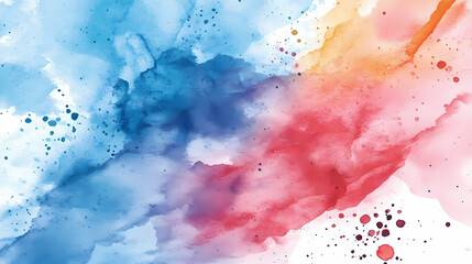 Wall Mural - Abstract watercolor background with colorful splashes and textured brushstrokes. Ink and Wash Painting. Illustration