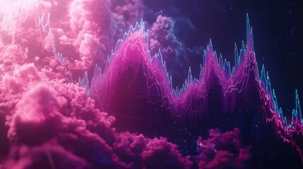 Poster - Rising Dynamic Stock Chart in Abstract Style