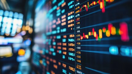 Poster - Traders on Stock Exchange Floor with Market Data Visuals