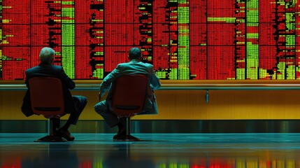 Poster - Traders Watching Stock Market Data on Exchange Floor