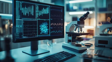 Poster - Bright and Organized Research Lab Workspace