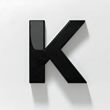 Minimalist Letter K Design with Shadow Effect Creating a 3D Illusion on a Clean Background