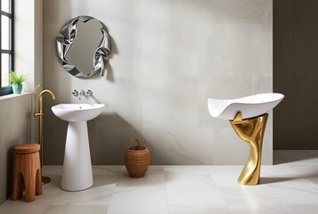 Select bathtubs sinks and faucets that double as artistic sculpt