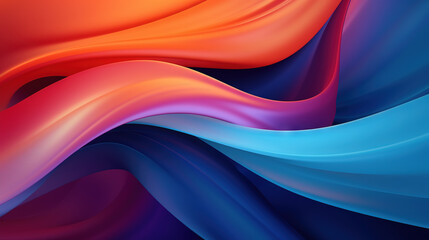 Poster - Vibrant abstract blue and purple waveform with fluid motion and colorful gradients
