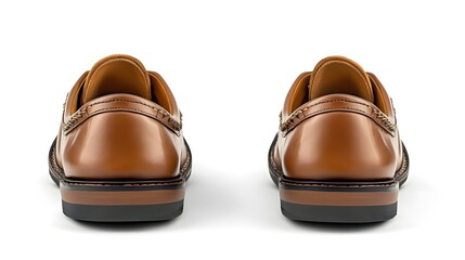 Elegant brown loafers on white background - classic leather shoes for business and casual wear