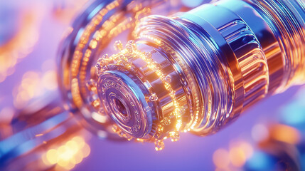 Poster - The artwork illustrates complex quantum computing components with glowing energy, highlighting innovation in technology