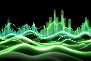 Poster - An abstract finance background with stock market or forex trading graphs suitable for business ideas about investment or economic trends. This background is ideal for financial investment or economic