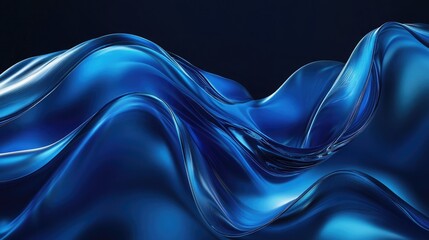 Poster - Beautiful abstract blue water wave, symbolizing fluidity and energy