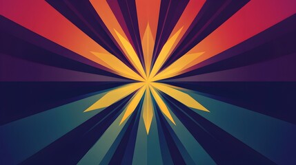 Poster - Abstract Geometric Background with Yellow Starburst