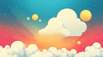 Poster - Cloud technology flat illustration.