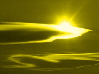 Aufkleber - sky with clouds, sun, sunlight and sunrays - abstract sunny background in yellow gold color. topics: