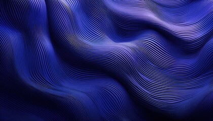 Poster - 3D Abstract Layered Purple and Blue Gradient Waves. Dynamic Flowing Textured Background for Futuristic Digital Design, Web Headers, Luxury Branding, and Immersive Presentation Backdrops