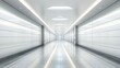 © Media Srock - Futuristic Minimalist Hallway with Bright Lighting and Glass Walls