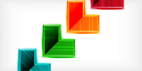 Poster - Arrow symbols created with 3d effects and line texture geometric abstract background