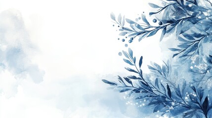 Naklejka na meble Ethereal Winter Wonderland: Delicate Blue Foliage in the Mist