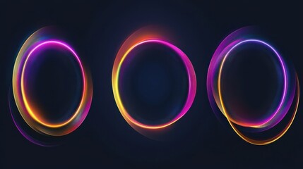 Poster - Colorful Abstract Lights in Circle Design
