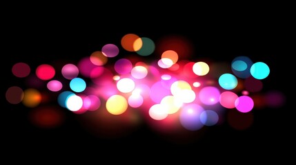 Poster - Colorful Abstract Lights on Dark Background