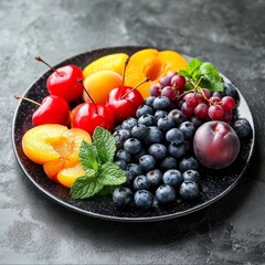 Wall Mural - Fruit assortment with mint