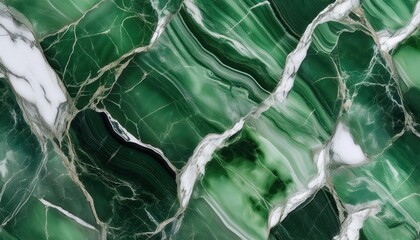 Poster - Rich Emerald Green Marble Texture with Elegant White and Golden Veining. Perfect for Luxury Interior Design, Artistic Wall Panels, Countertops, and Premium Digital Backgrounds