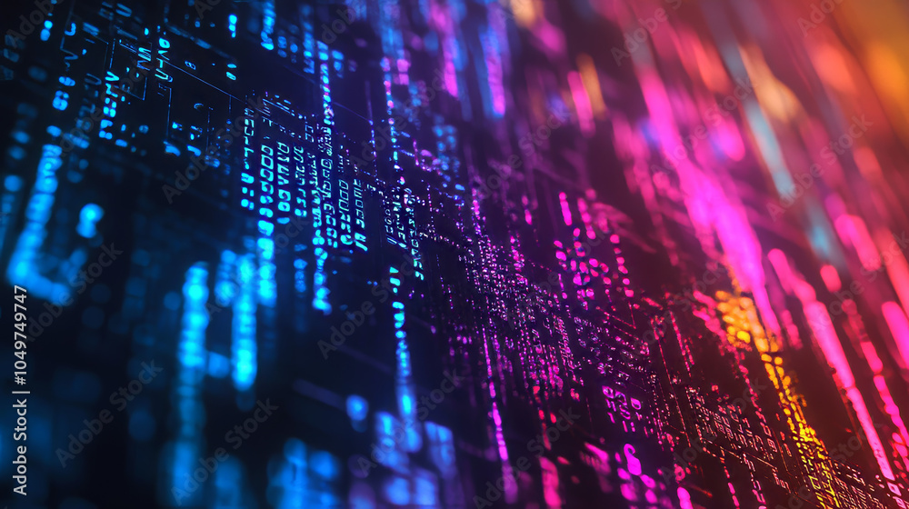 A colorful background filled with computer code. The code is a mix of ...