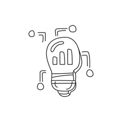 Poster - A stylized light bulb with graphical elements representing data or growth, symbolizing innovation and ideas.