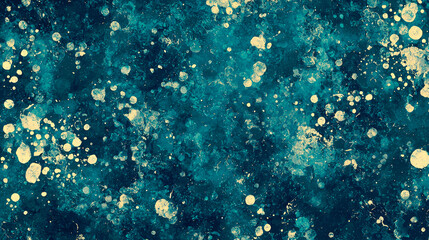 Canvas Print - Abstract blue and yellow watercolor splatter pattern.