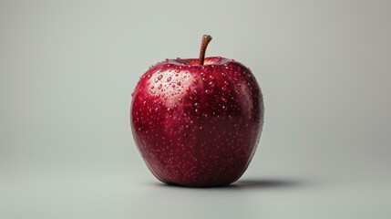 Sticker - A red apple with water droplets. AI.