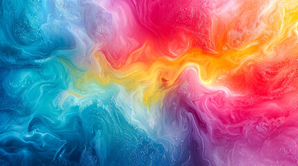 Wall Mural - Abstract swirl of vibrant colors in blue, yellow, orange, red, and pink.