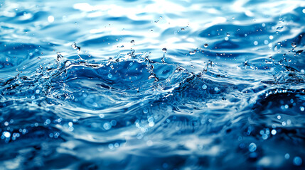 Wall Mural - Abstract water splash with droplets and ripples.