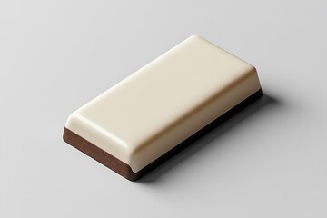 Wall Mural -  Set of white blank packaging for a chocolate bar with brown and beige colors, top view isolated on a grey background mockup template design 

