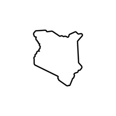 kenya country map black line border vector icon illustration