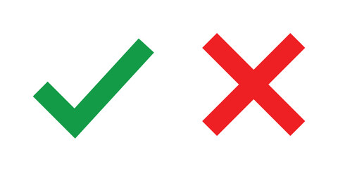 Poster - Check marks & cross mark icon,  symbol. Tick and Cross sign elements. X and OK symbol icons check boxes.