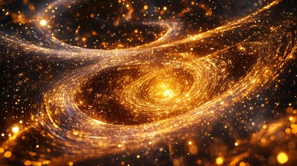 Wall Mural - Golden Galaxy Abstract Background