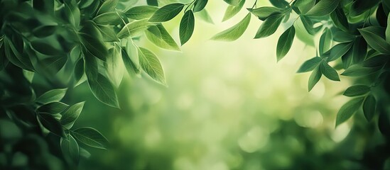 Poster - Blurred abstract background of green leaves suitable for wallpaper. with copy space image. Place for adding text or design