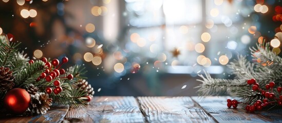 Aufkleber - Christmas backdrop joyous New Year Selective focus Holiday. with copy space image. Place for adding text or design