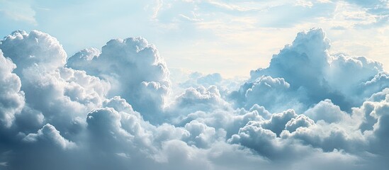 Aufkleber - Cloudscape of a Gloomy Sky Featuring Layers of Blue and Gray Clouds. with copy space image. Place for adding text or design