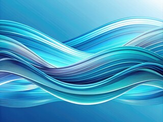 Wall Mural - Abstract vector art of flowing waves in a serene blue color palette. Generative AI