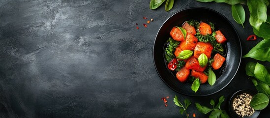 Poster - top view of Malaysian cuisine copy space