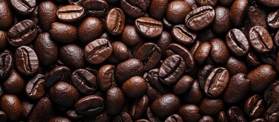 Leinwandbilder - Coffee bean backdrop Space for caption. with copy space image. Place for adding text or design