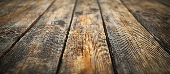 Aufkleber - Close up of a rustic wood table featuring grain texture in a vintage style The surface of an aged wood plank in macro view provides an empty template and copy space for abstract backgrounds wallpap