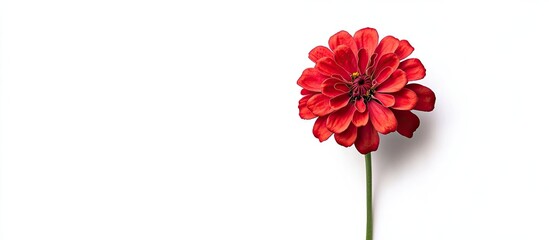 Poster - Zinnia elegans commonly referred to as youth and age or elegant zinnia is depicted here as a flower isolated on a white background. with copy space image. Place for adding text or design