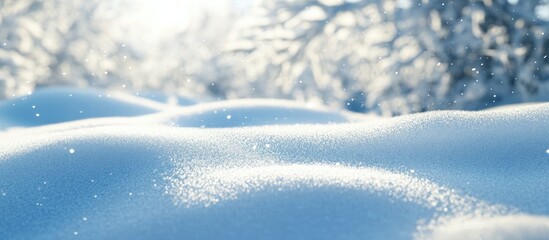 Poster - snow covering the ground in the background. with copy space image. Place for adding text or design