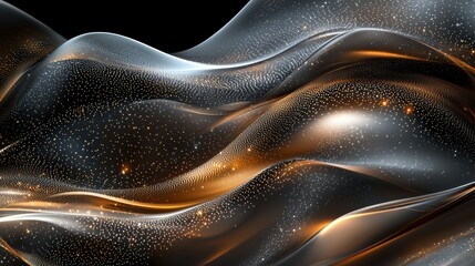 Poster - Flowing harmony of dark bronze and silver particles in motion