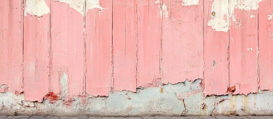Aufkleber - old wall separates with pink wood. with copy space image. Place for adding text or design