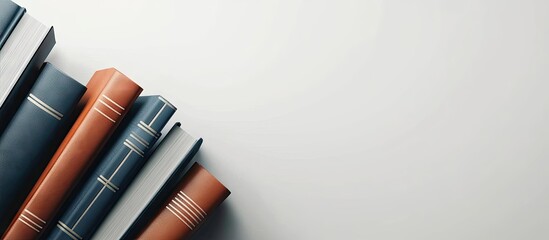 Poster - Books on a white background. with copy space image. Place for adding text or design