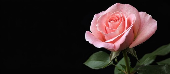 Leinwandbilder - Pink rose. with copy space image. Place for adding text or design