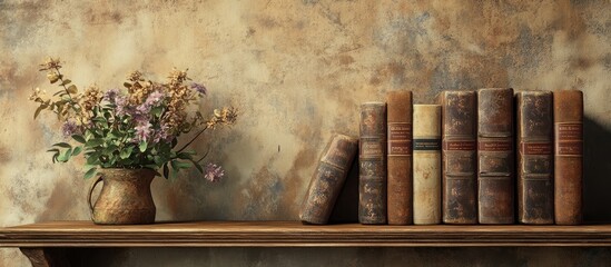 Aufkleber - Old Books on a Shelf Copyspace